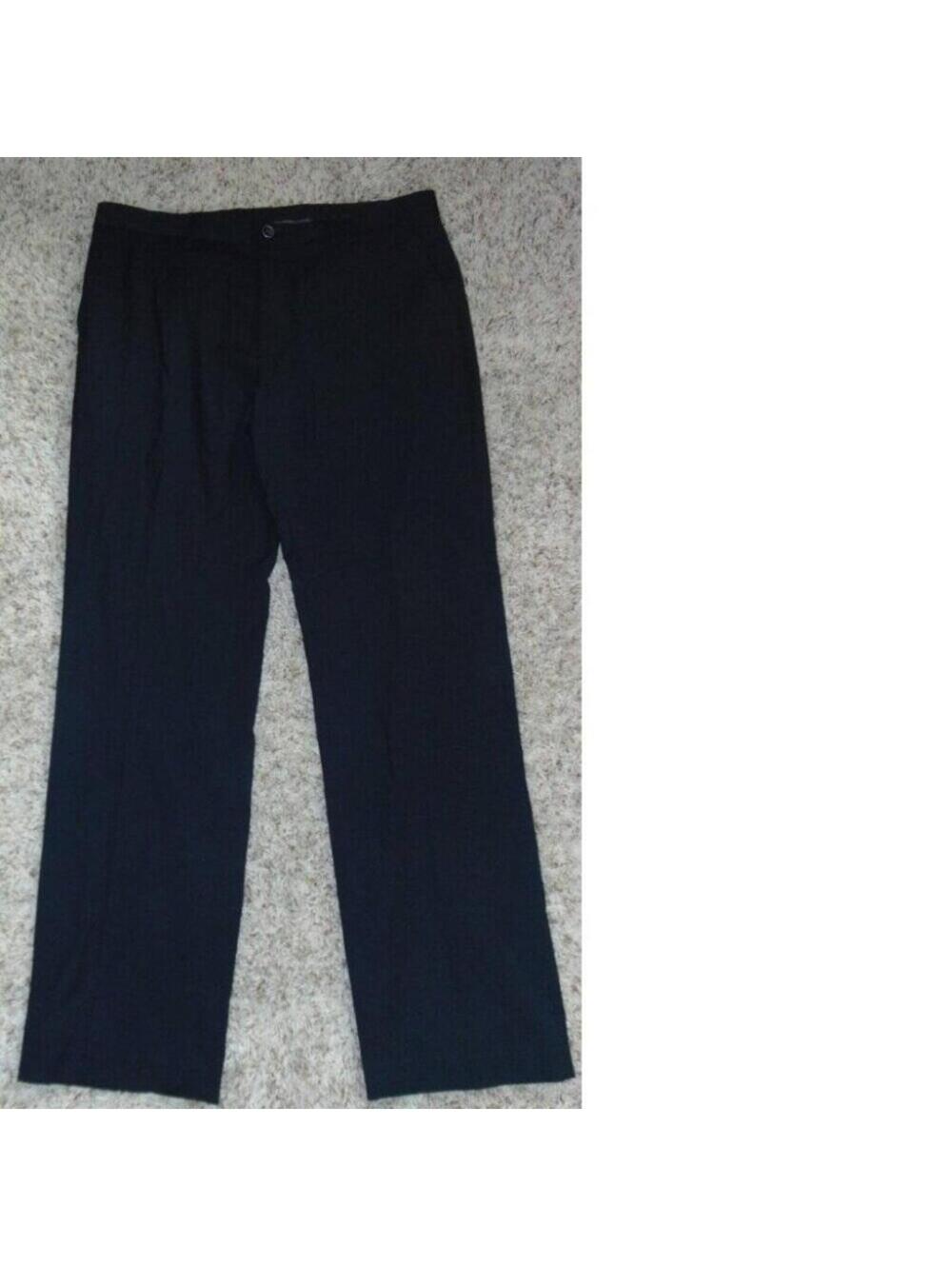 Marc Anthony Dress Pants Mens 36x34 Black Flat Front Suit Wool Blend